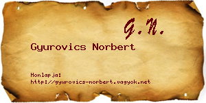 Gyurovics Norbert névjegykártya