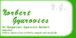 norbert gyurovics business card